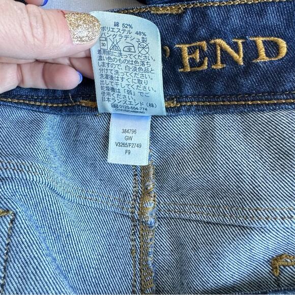 Lands' End Blue Bootcut Leg Jeans Classic Fit 5 Pocket Dark Wash midrise petite - Picture 8 of 11